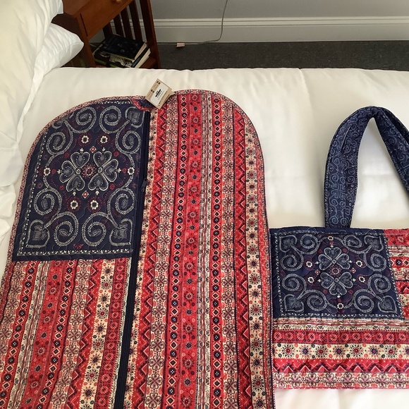 Red White and Blue Americana  tote and garment bag NWT "Junk Gypsy" Made in USA - Picture 13 of 13